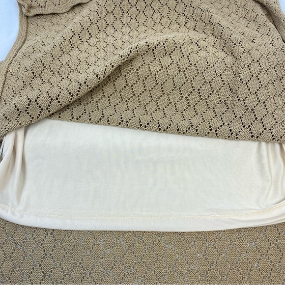 Boston Proper Tan Knit High Neck Crochet Maxi Dress - Picture 14 of 14